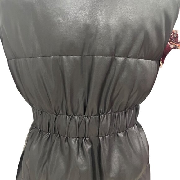 Marc New York Women's Black Puffer Vest Belted Sleeveless S Winter Urban Chic - Picture 9 of 10